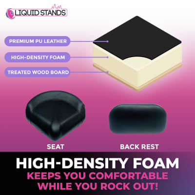 Liquid Stands Adjustable Guitar Stool with Backrest - Drum | Reverb