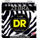 DR Strings Zebra ZAE-11 Custom Light Acoustic-Electric Guitar Strings