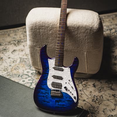 James Tyler USA Studio Elite QMT SSH-Blue Purple Burst w/JTO | Reverb