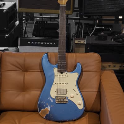 Friedman Vintage S Lake Placid Blue Electric Guitar - Heavy Aging image 2