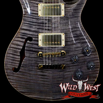Paul Reed Smith PRS Wood Library Flame 10 Top McCarty 594 Semi-Hollow Brazilian Rosewood Fingerboard Faded Grey Black image 1