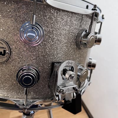 DW Collectors Series 8"x14" Purple Heart Snare Drum in Broken Glass image 4