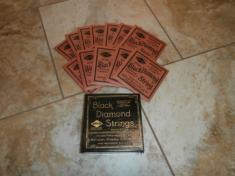 Vintage 1940's/1950's Black Diamond Mandolin D-Strings Box w/ Strings, Packets! image 1