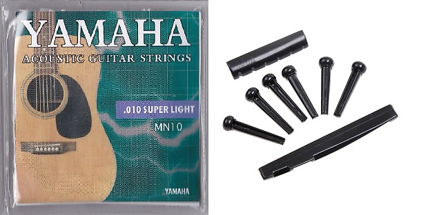 Yamaha MN10 strings and a new set of black, pegs, saddle and nut. Yamaha MN10  Black image 1