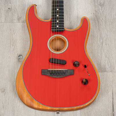 Fender American Acoustasonic Stratocaster Guitar, Ebony Fretboard, Dakota Red image 2