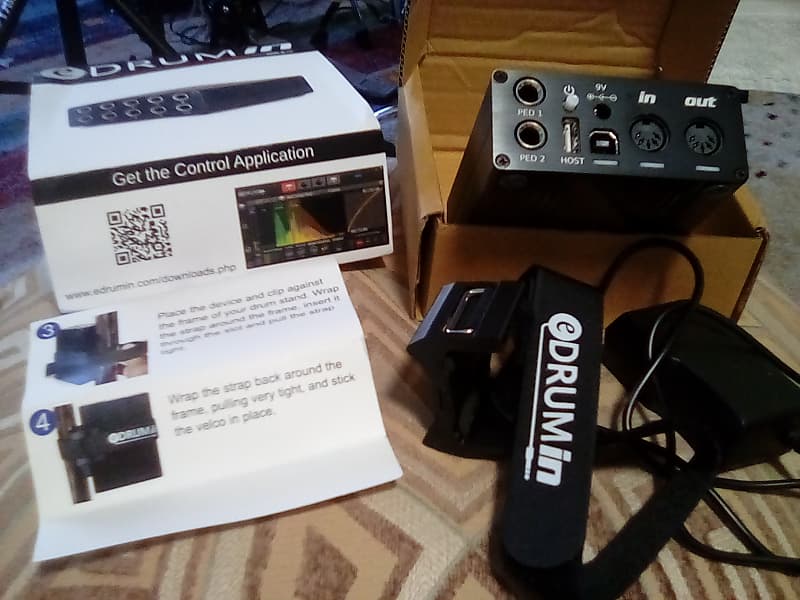 Audiofront eDRUMin 10, 2024, Power Supply, Mounting Strap, Reverb