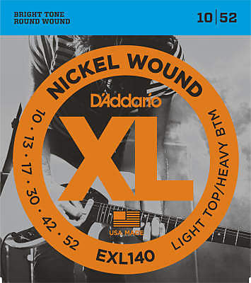 D'Addario EXL140 Electric Guitar Strings (Light Top / Heavey Bottom) (10-52) (Nickel) image 1