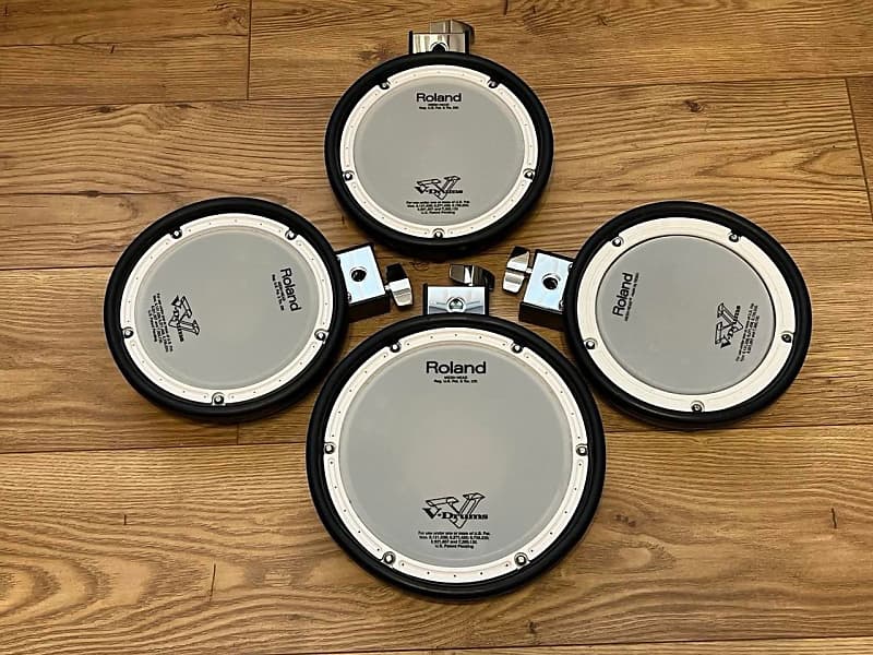 Roland V Drum Pad Lot of 4 - PDX-8 PDX-6 MINT! Dual Zone Mesh Pads