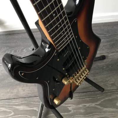 1993 Aria Pro II Strat Sunburst Maple top left handed image 8