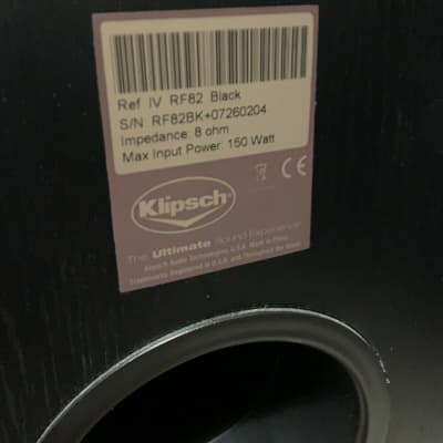 Klipsch IV RF82 Black Tower Floor Speaker w/ Box, Packaging & Manuals image 7
