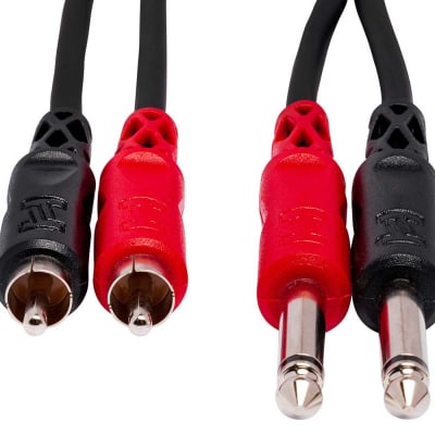 Hosa CPR-203 Stereo Interconnect Cable Dual 1/4 in TS to Dual RCA – 3 Meter image 4