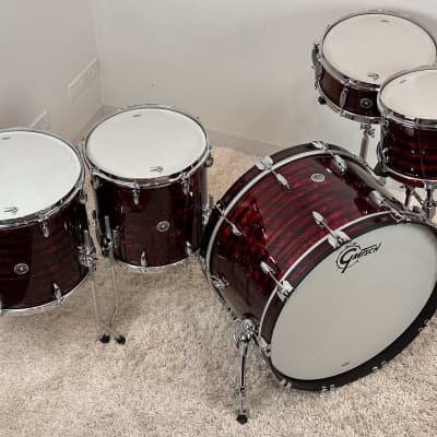 Gretsch 24/12/14/16/5.5x14" Brooklyn Drum Set - Red Oyster Pearl image 5