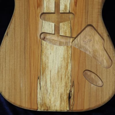 Spalted Maple Top / Mahogany Strat body Standard Hardtail 5lbs #3272 image 4