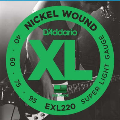 D'Addario EXL220 XL Super Light Nickel Wound Long Scale Electric Bass 4 String Set (40-95)(New)