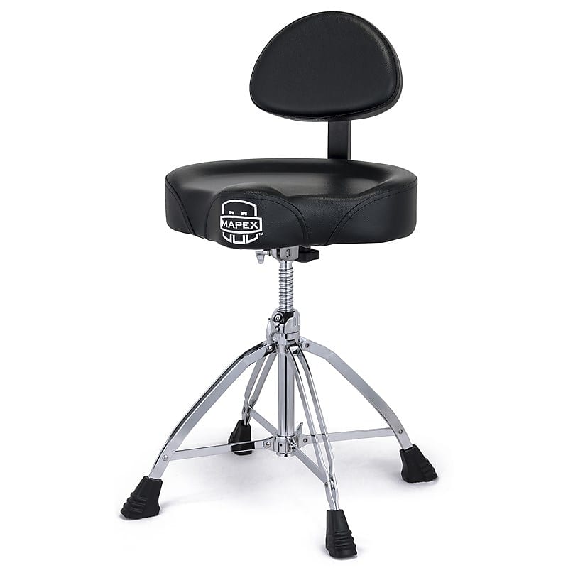 Mapex T875 Saddle Top Throne with Backrest, Quad Legs image 1