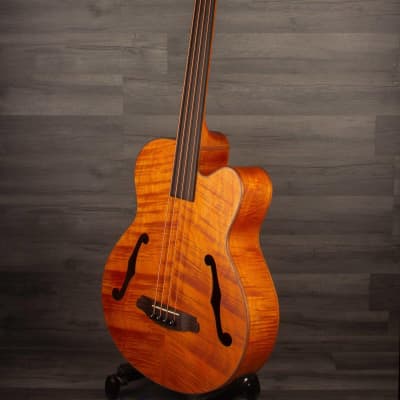 Aria FEB F2/FL Fretless Acoustic Bass Natural image 5