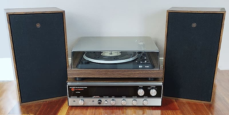 Vintage AWA QX-300 based Stereo System with Speakers and PYE TA8C Turntable  			