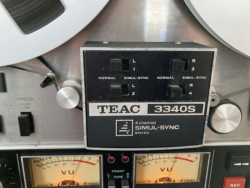 TEAC 3340S Reel to reel tape deck 1/4 4 track mulitrack- SERVICED!  w/Extras! 1976 Silver