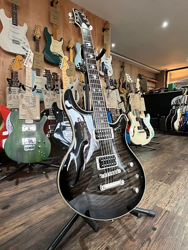 Shine SIL-510 BK HH in Black with F-Hole Electric Guitar image 1