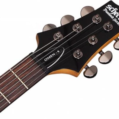 Schecter 6 String Left-Handed Electric Guitar Omen-6 Gloss Black Finish image 3
