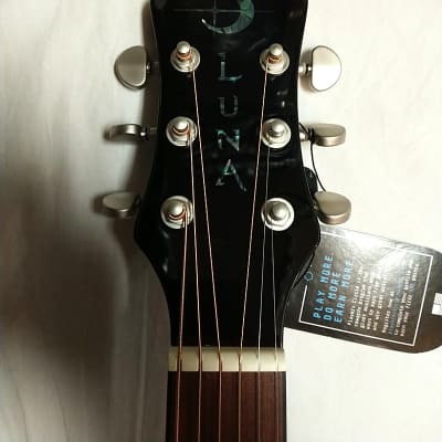 LUNA Fauna Phoenix cutaway acoustic electric Guitar NEW Classic Black w/ Hard CASE image 5