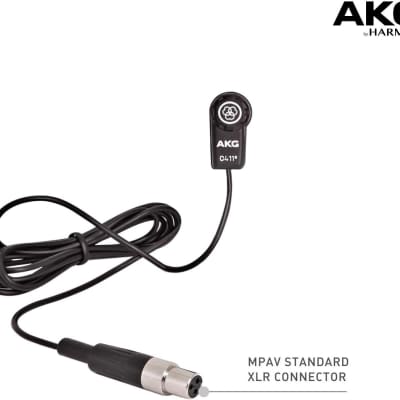 AKG Pro Audio C411 PP High-Performance Miniature Condenser Vibration Pickup for Stringed Instruments with MPAV Standard XLR Connector Black image 2