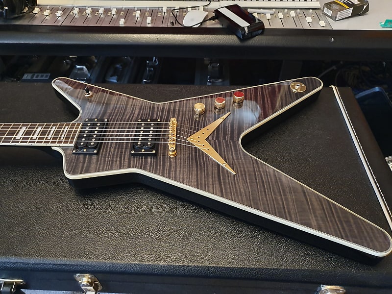 RARE Dean Limited Edition Black Gold ML Trans Black AAA Flame | Reverb