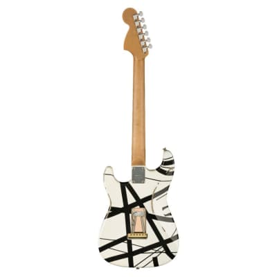 EVH Striped Series '78 Eruption 6-String Right-Handed Electric Guitar with Maple Fingerboard and Quartersawn Maple Neck (White with Black Stripes Relic) image 2
