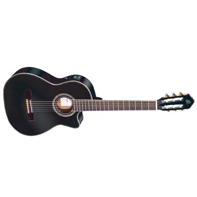 Ortega Guitars RCE141BK Family Series Pro Acoustic Electric Nylon w/ Bag, Black Open Box image 4