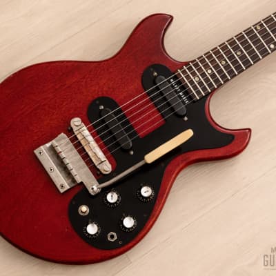 1965 Gibson Melody Maker D Double Vintage Electric Guitar Cherry w/ Vibrola, Case for sale