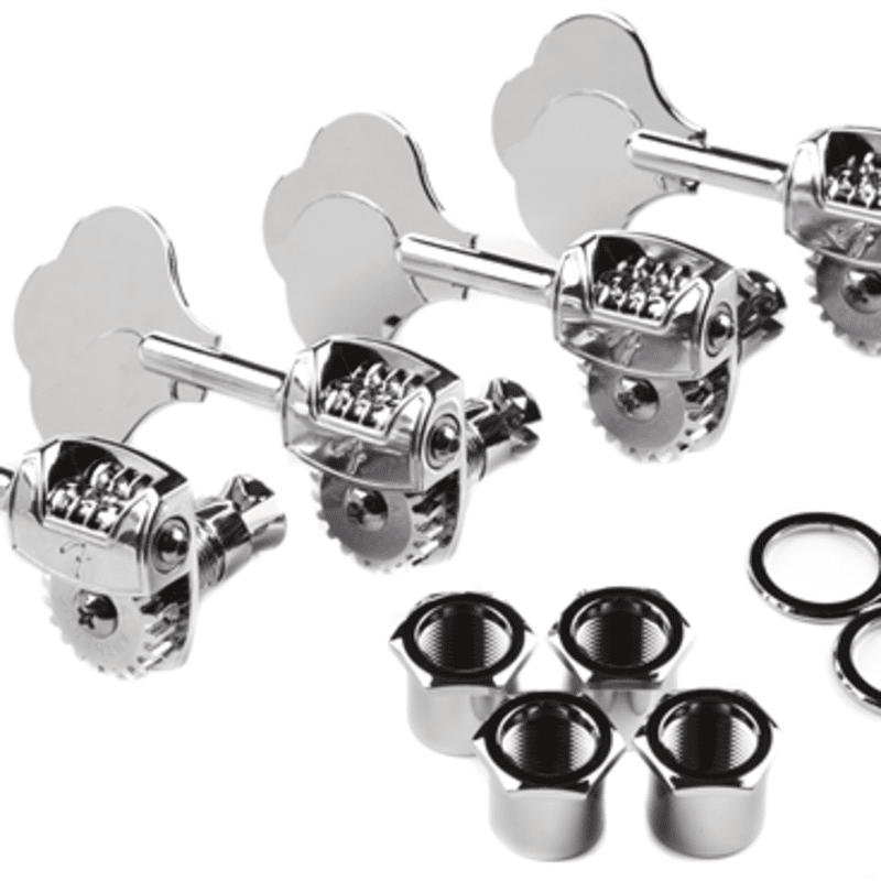 Photos - Guitar Fender   DELUXE F STAMP BASS TUNING MACHINES - LEFT-HAND Ch... Chrome  2021