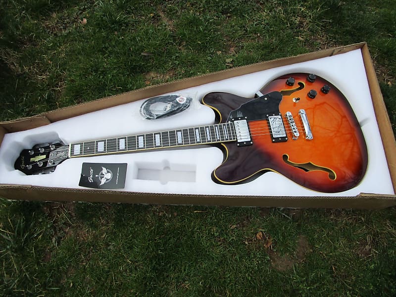 Grote ES-335 Style Guitar, NOS, Sunburst, Shipping Box image 1