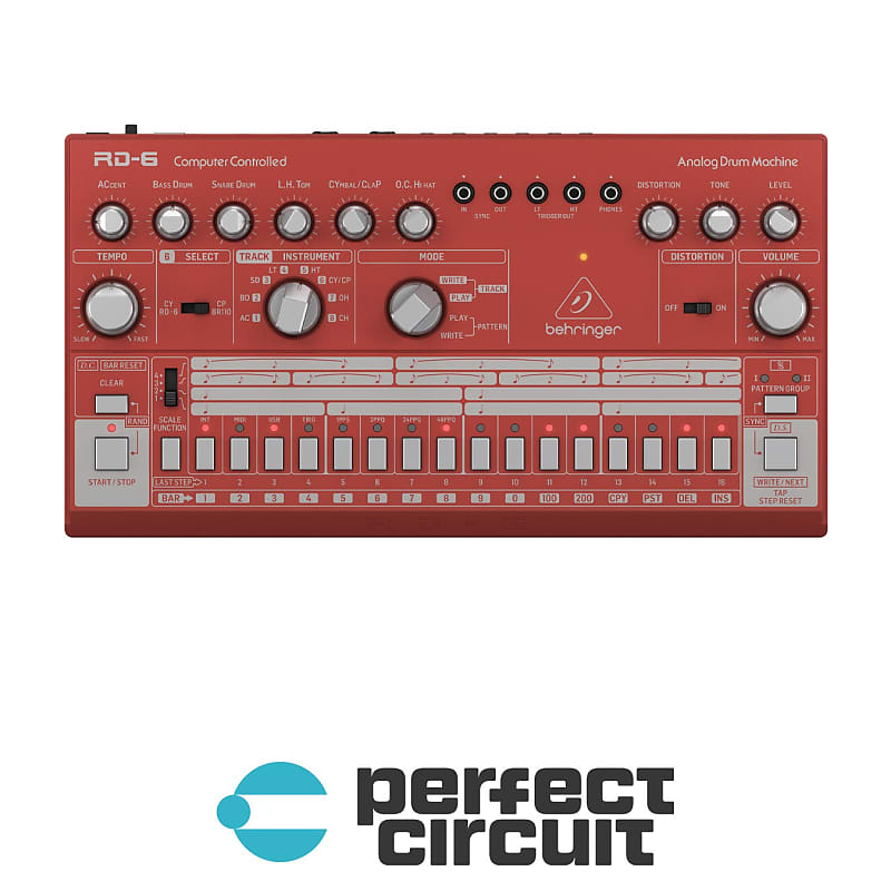 Behringer RD-6-RD Analog Drum Machine (Red) image 1