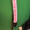 D"Addario Peace & Love Woven Pink and White Guitar Strap 50PCLV00