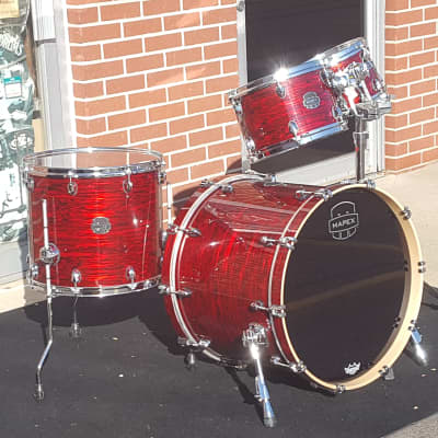 New Mapex 4pc shell pack -Mapex Saturn V Studioease 2018 Red Strata Pearl Custom Wrap  - Awesome! image 1