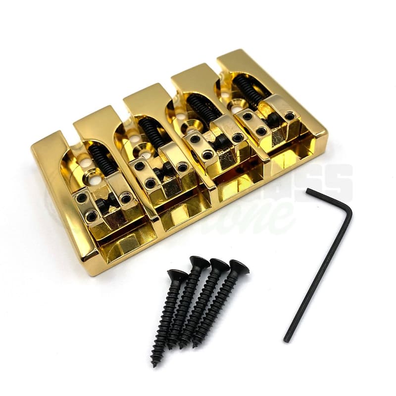 Hipshot A Style 4 String Bass Bridge Gold / Aluminium / Reverb
