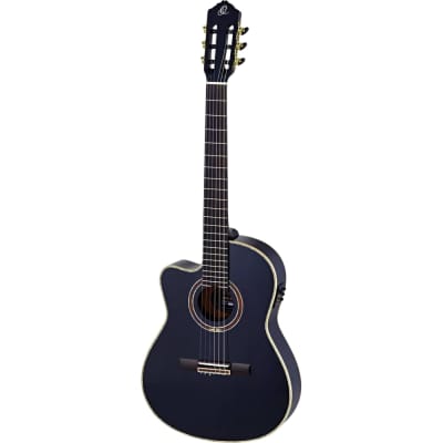 Ortega Performer Series Nylon string Guitar, thinline body - RCE138-T4BK-L, Left-Handed, 52mm Nut Width image 1