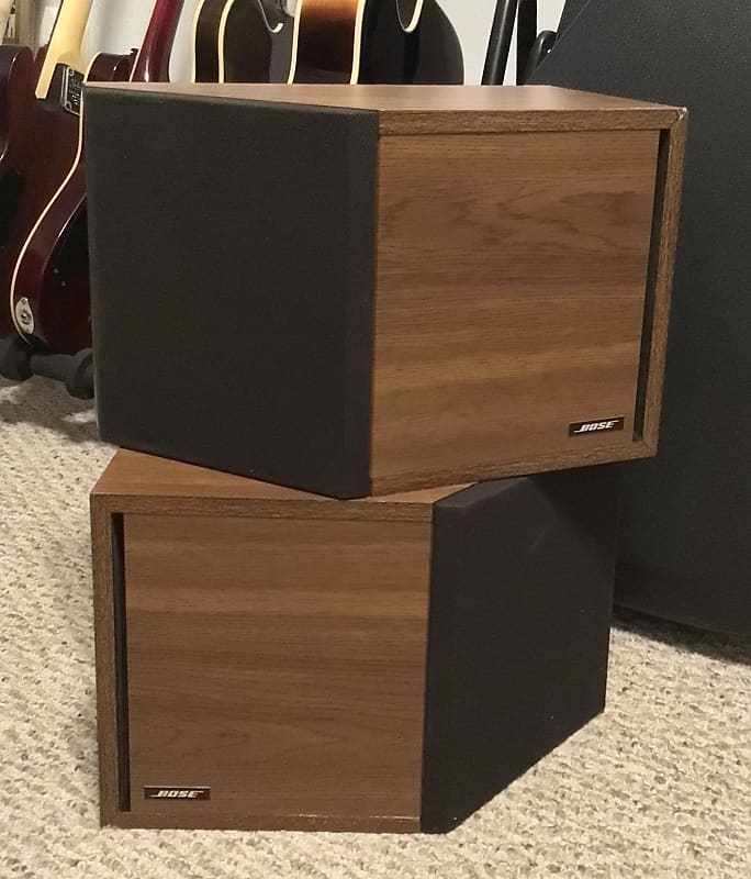 Vintage Bose 2.2 Left & Right Direct Reflecting Wood Angled