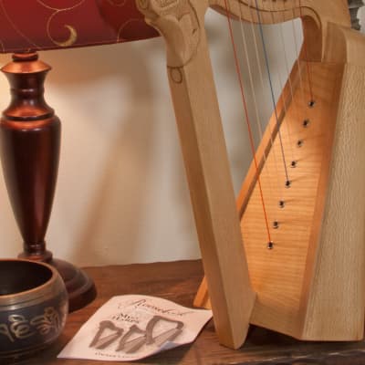 Roosebeck HP08L Parisian Harp 8-String - Lacewood w/Extra String Set & Tuning Tool image 3