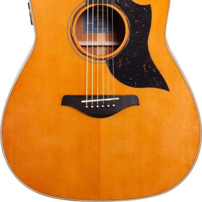 Yamaha A5M ARE Solid Wood Acoustic-Electric Guitar, Vintage Natural w/ Hard Case image 2