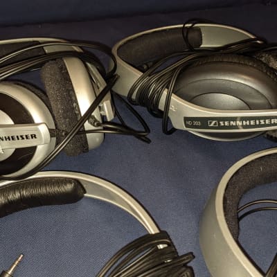 LOT of 12 Sennheiser Headphones HD 201, HD 203, HD 212, drivers pads headband earphones image 10