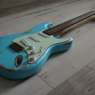 AIO HRS Relic Stratocaster - Sonic Blue image 4