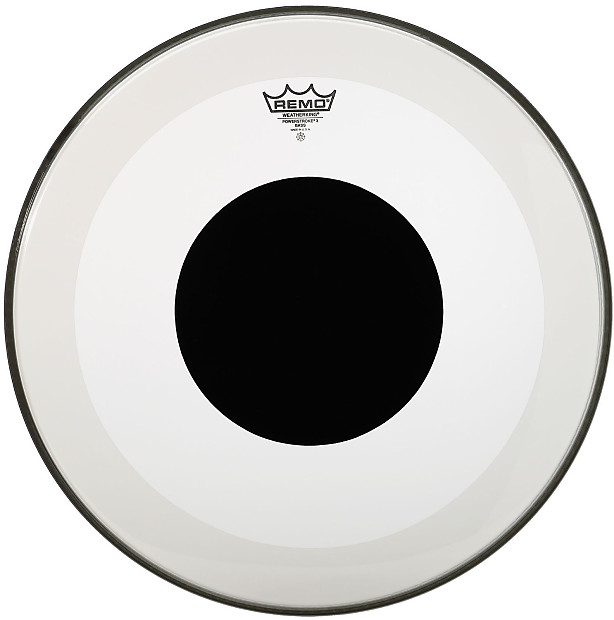 Remo Powerstroke P3 Clear Top Black Dot Bass Drum Head 18" image 1