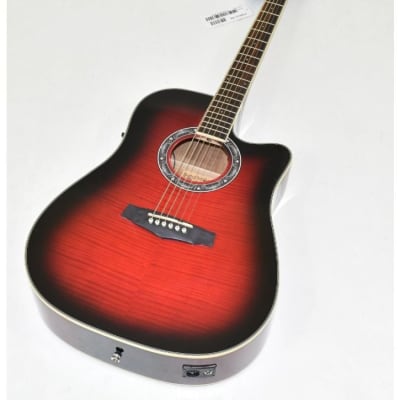 Ibanez PF28ECETRS PF Series Acoustic Guitar in Transparent Red Sunburst 0057 for sale