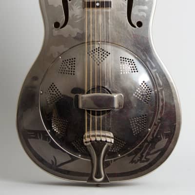 National  Style 0 Resophonic Guitar (1930), ser. #S-1663, hard shell case. image 3