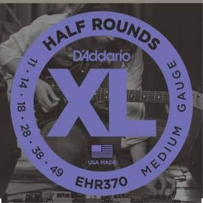 D'Addario EHR370 Half Round Electric Guitar Strings, Medium Gauge