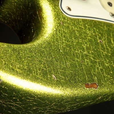 Fender Custom Shop Eddie's Guitars Exclusive Dealer Select Roasted 1963 Stratocaster Heavy Relic - Chartreuse Sparkle image 23