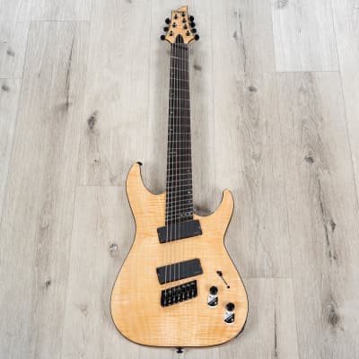 Schecter C-7 Multiscale SLS Elite 7-String Guitar Flamed Maple Top Gloss Natural image 3