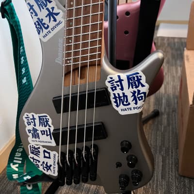 Ibanez EHB1005MS Headless Bass with Gig Bag 2020 Metallic Gray Matte image 3