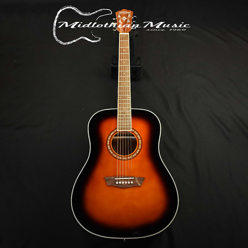 Washburn WD7SATB-A - 6-String Acoustic Guitar - Tobacco Sunburst Gloss Finish image 1